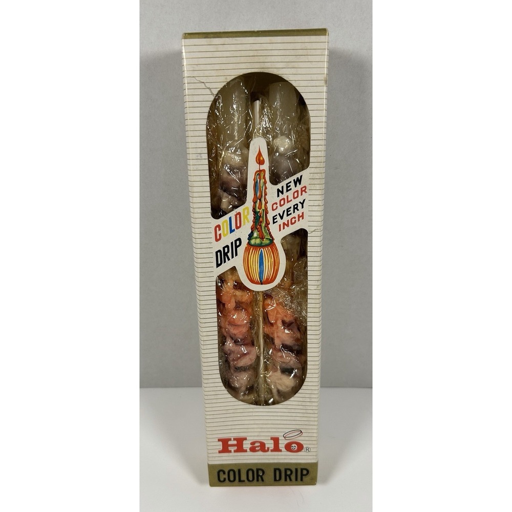 Vintage Halo Color Drip Candles Color Every Inch New In Box Japan Halloween
